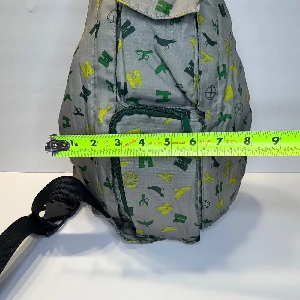 KAVU Rope Sling Crossbody Backpack Gray Bird Compass Outdoors Print